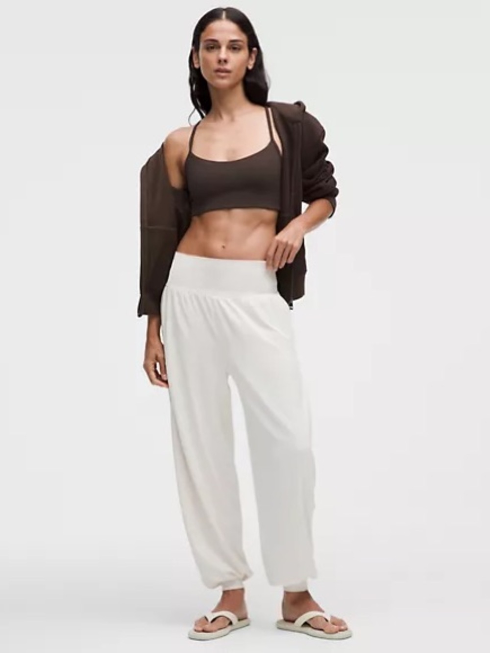 Lululemon Rulu Drapey Oversized High-Rise Yoga Jogger - Light Ivory, Size M